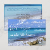 BAHAMAS BEACH SHORE Wedding Reception Card Einladung (Vorne/Hinten)