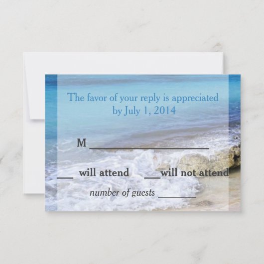 BAHAMAS BEACH SHORE Wedding RSVP (Rückseite)