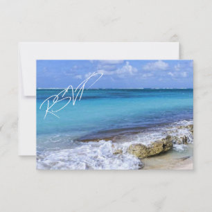 BAHAMAS BEACH SHORE Wedding RSVP Karte