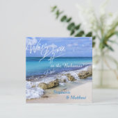 Bahamas Beach Wedding Save the Date (Stehend Vorderseite)