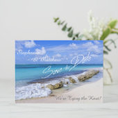 Bahamas Beach Wedding Save the Date (Stehend Vorderseite)