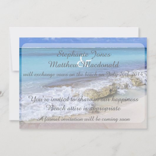 Bahamas Beach Wedding Save the Date (Rückseite)