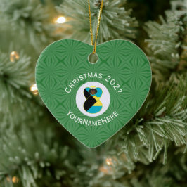 Bahamas Black Angel Weihnachtsfahne Personalisiert Keramik Ornament