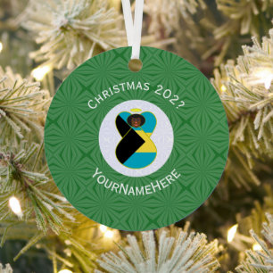 Bahamas Black Angel Weihnachtsflagge Personalisier Ornament Aus Metall
