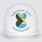 Bahamas Blonde Angel Hanukkah Flag Personalisiert Schneekugeln (Vorderseite)