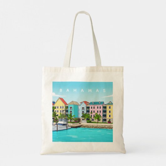 Bahamas colourful houses tote bag tragetasche (Rückseite)