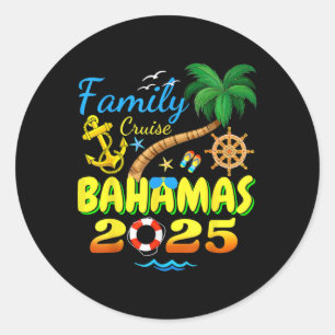 Bahamas Cruise 2025 Family Friends Group Urlaub Runder Aufkleber
