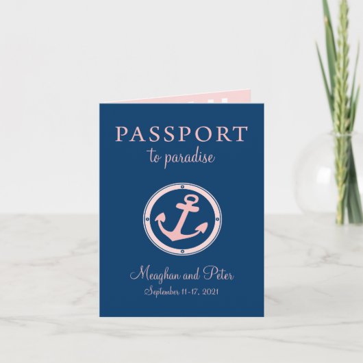 Bahamas Cruise Passport Hochzeit Einladung (Vorderseite)