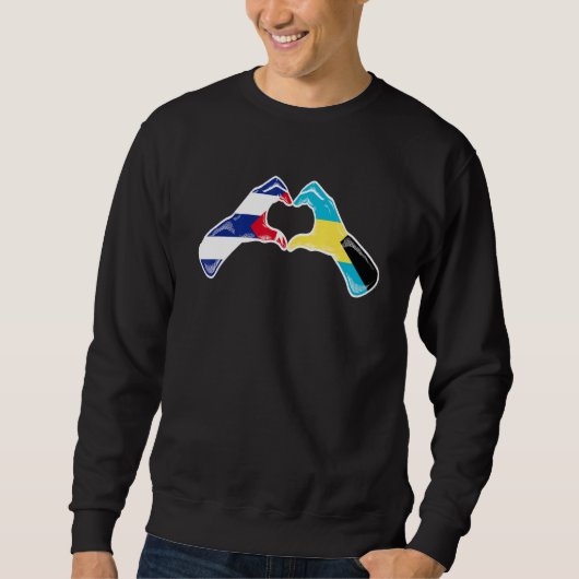 Bahamas Cuba Flag Bahamians Cuban Heart Sweatshirt (Vorderseite)