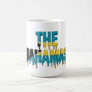 Bahamas Drip-Text Karibisches Flaggen-Design F Kaffeetasse