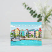 Bahamas farbige Häuser Postkarte (Stehend Vorderseite)