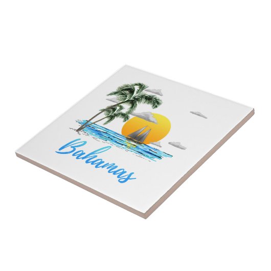 Bahamas-Ferien-Segeln Fliese (Seite)