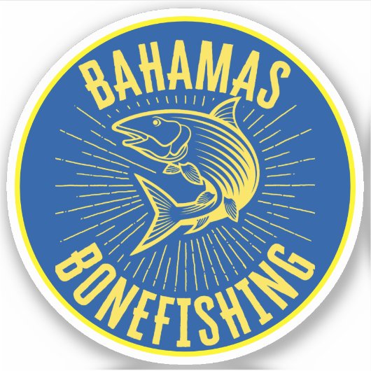 Bahamas Fisherman Diver Diver Bonefish Aufkleber (Vorderseite)