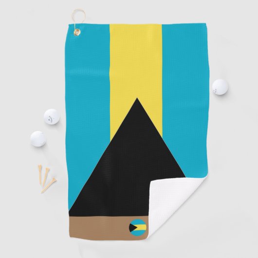 Bahamas Flag & Bahamas mit Monogramm Golfhandtuch (Insitu)