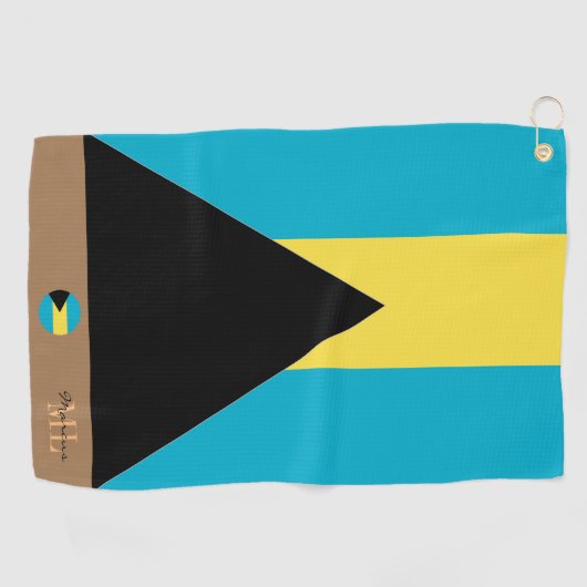 Bahamas Flag & Bahamas mit Monogramm Golfhandtuch (Horizontal)