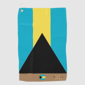 Bahamas Flag & Bahamas mit Monogramm Golfhandtuch (Vorderseite)