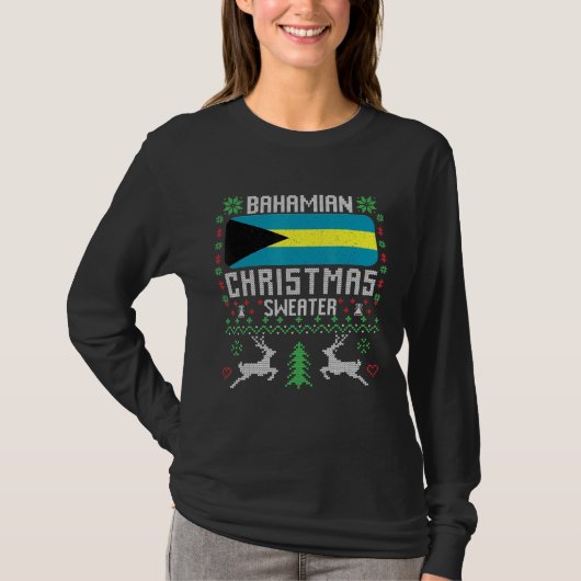 Bahamas Flag Bahamian Weihnachtssüßer T-Shirt (Vorderseite)