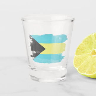 Bahamas flag brush stroke, national flag schnapsglas