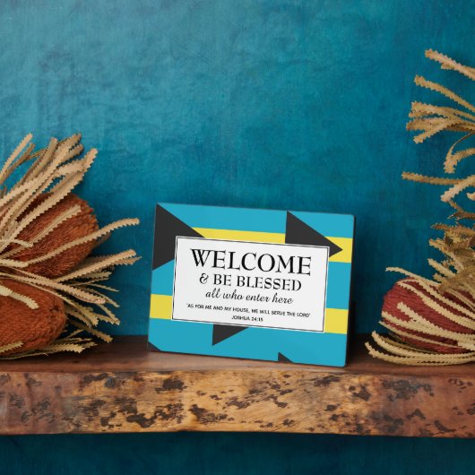 BAHAMAS FLAG Christlich Willkommen Fotoplatte (Seite)