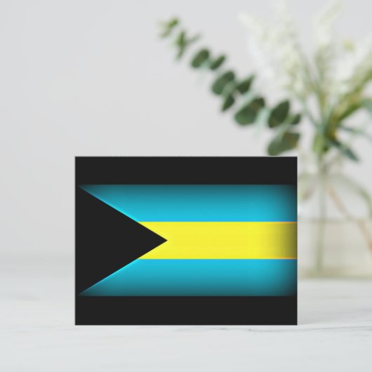Bahamas Flag Dark Edge Postkarte (Stehend Vorderseite)