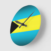 Bahamas Flag Dark Edge Runde Wanduhr (Winkel)