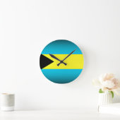 Bahamas Flag Dark Edge Runde Wanduhr (Zuhause)