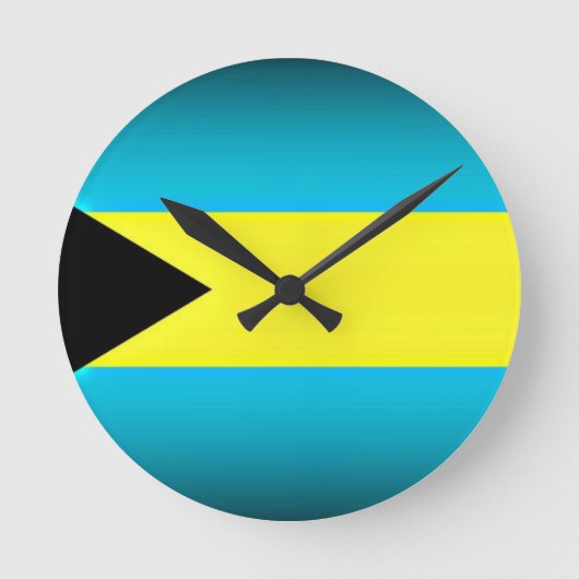 Bahamas Flag Dark Edge Runde Wanduhr (Vorderseite)