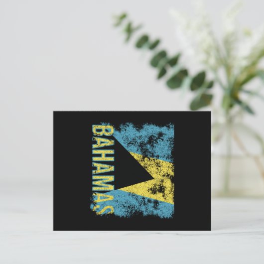 Bahamas Flag Distressed Postkarte (Stehend Vorderseite)