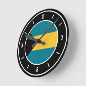 Bahamas Flag Elegant Runde Wanduhr (Winkel)