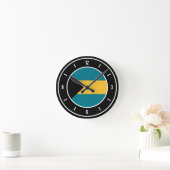 Bahamas Flag Elegant Runde Wanduhr (Zuhause)