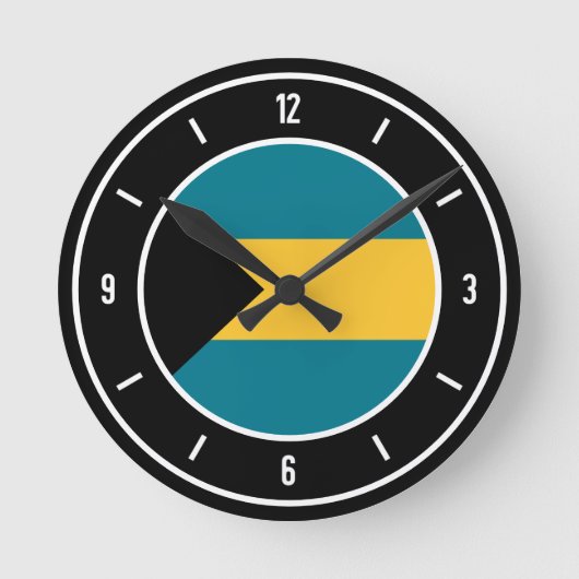 Bahamas Flag Elegant Runde Wanduhr (Vorderseite)
