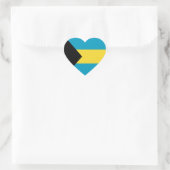 Bahamas-Flag-Heftsticker Herz-Aufkleber (Tasche)