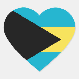 Bahamas-Flag-Heftsticker Herz-Aufkleber