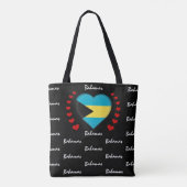 Bahamas Flag & Herz, Bahamas Flag Mode /Sport Tasche (Rückseite)