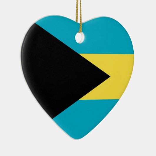 Bahamas Flag Herzverzierung Keramikornament (Rechts)