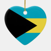 Bahamas Flag Herzverzierung Keramikornament (Hinten)