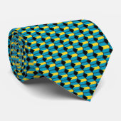 Bahamas Flag Honeycomb Krawatte (Gerollt)
