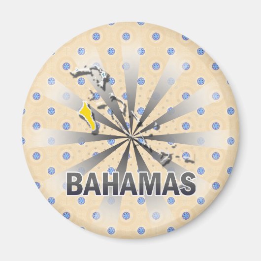 Bahamas Flag Karte 2.0 Magnet (Vorne)