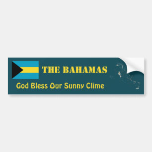 Bahamas Flag + Karte Autoaufkleber
