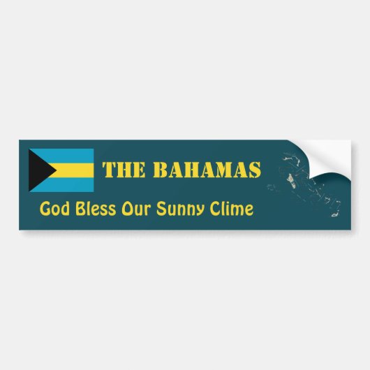 Bahamas Flag + Karte Autoaufkleber (Vorne)