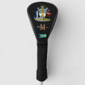 Bahamas & Flag Mit Monogramm Golf Clubs Golf Headcover (Vorderseite)