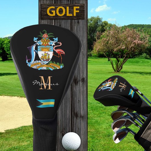 Bahamas & Flag Mit Monogramm Golf Clubs Headcover