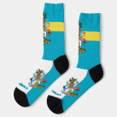 Bahamas Flag Patriotisch, Nachhaltige Bahamas Socken (Linkes Detail)