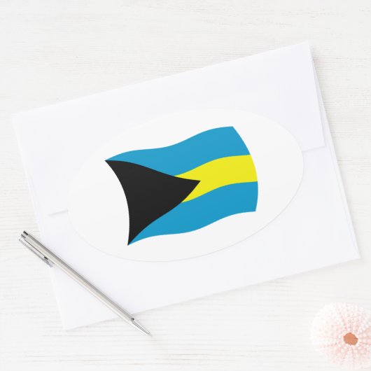 Bahamas-Flag-Sticker Ovaler Aufkleber (Umschlag)