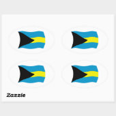Bahamas-Flag-Sticker Ovaler Aufkleber (Blatt)