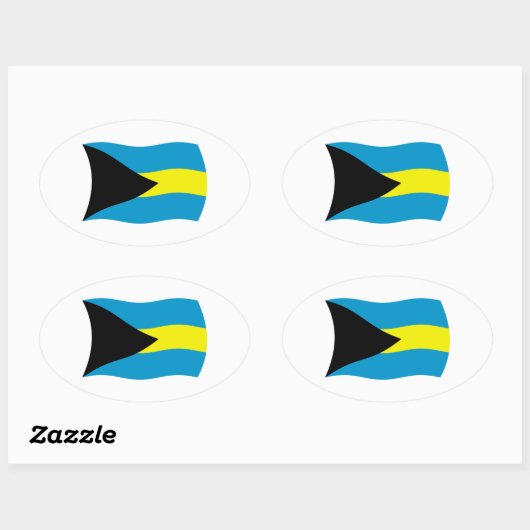 Bahamas-Flag-Sticker Ovaler Aufkleber (Blatt)