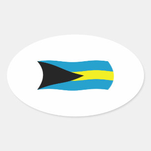 Bahamas-Flag-Sticker Ovaler Aufkleber