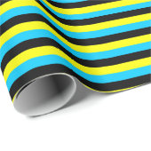 bahamas flag stripes country pattern blue yellow b geschenkpapier (Rolleneckpunkt)