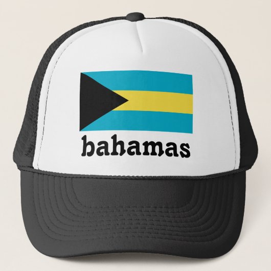 Bahamas Flag Text Design Truckerkappe (Vorderseite)