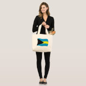 Bahamas Flag Tote Bag Jumbo Stoffbeutel (Vorderseite (Model))